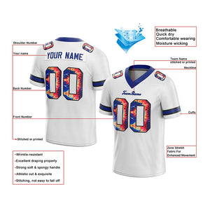 customized authentic tie dye football jersey white-royal mesh