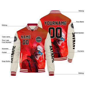 Chaquetas universitarias personalizadas de color rojo crema para hombres & mujeres y jóvenes & Chaquetas Letterman personalizadas
