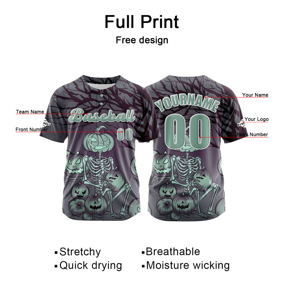 Camiseta de béisbol gris personalizada con botones para hombre mujer adulto y joven Estampado de nombre número y logotipo