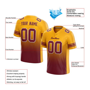 custom authentic gradient fashion football jersey yellow-burgundy