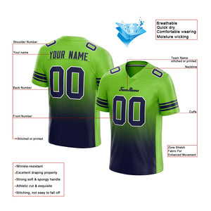 custom authentic drift fashion football jersey neon green-navy