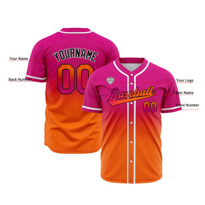 Camisetas de béisbol personalizadas con degradado nombre número y logotipo