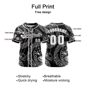 Camiseta de béisbol gris personalizada con botones para hombre mujer adulto y joven Estampado de nombre número y logotipo