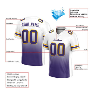custom authentic gradient fashion football jersey white-purple