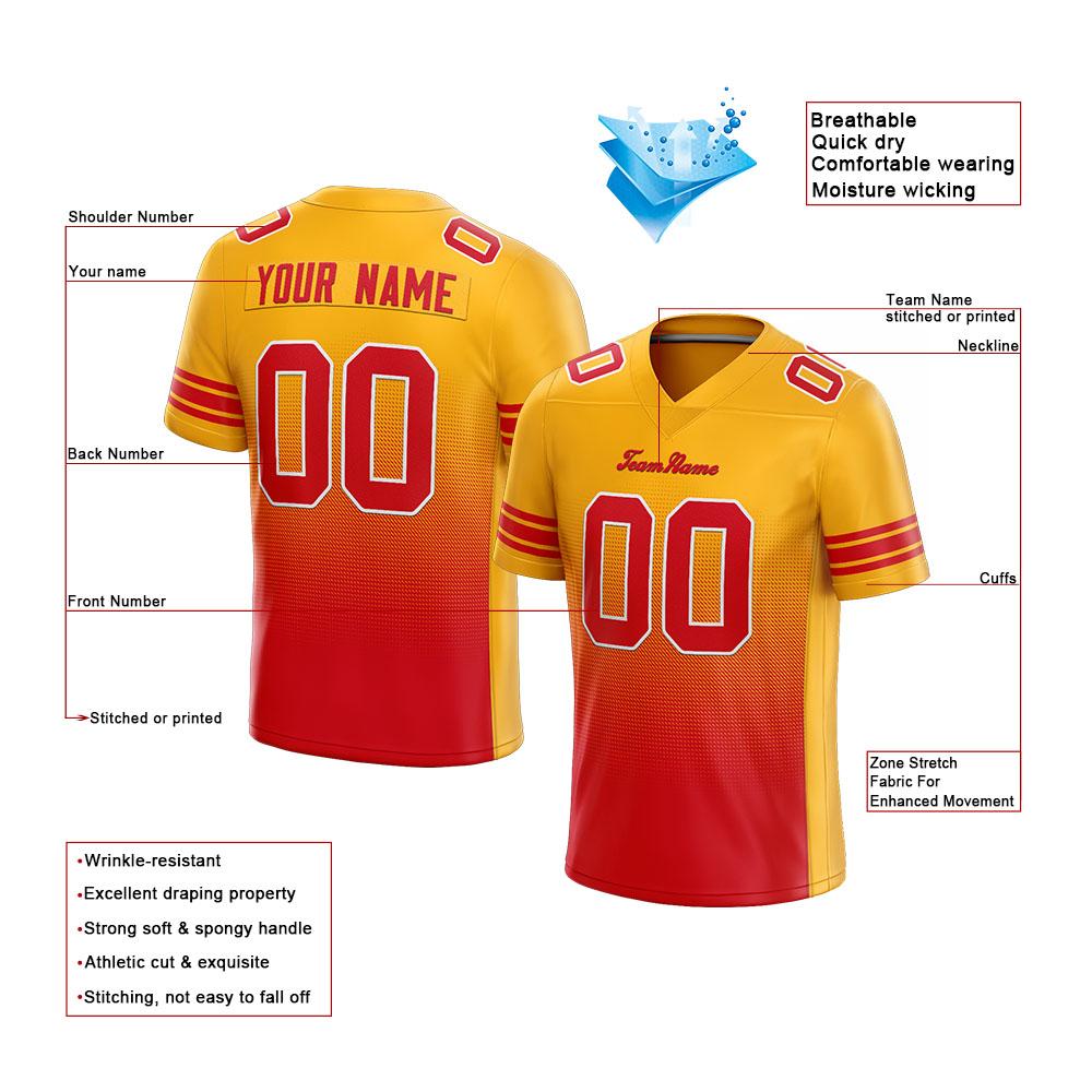 custom authentic gradient fashion football jersey white-red-yellow