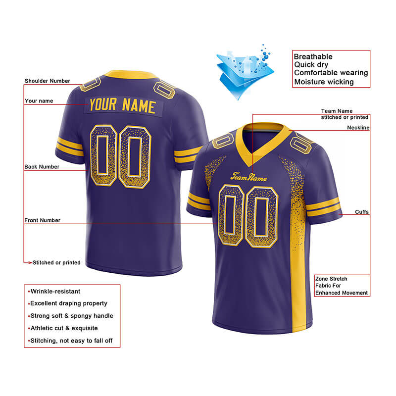 custom authentic drift fashion football jersey gray-burghundy mesh