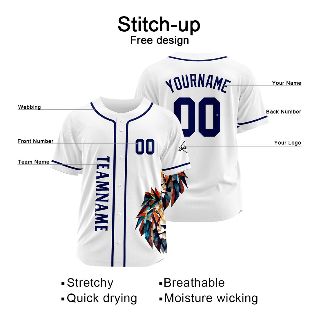 Uniformes de béisbol personalizados de alta calidad para adultos y niños & optimizados para el rendimiento & color blanco