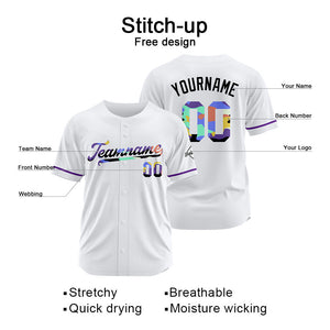 Camiseta de béisbol blanca personalizada con diseño bordado & camisetas de béisbol estilo hip hop personalizadas