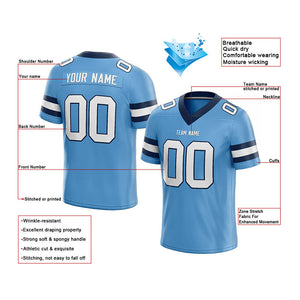 customized  authentic football jersey light blue-white-navy