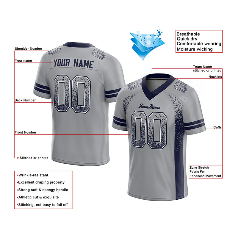 team custom authentic drift fashion football jersey white-royal mesh