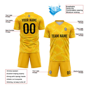 Conjunto personalizado de camiseta amarilla para niños y adultos