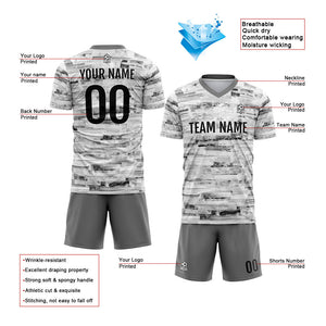 Uniforme de fútbol personalizado & camiseta para niños y adultos & conjunto personalizado & camiseta gris & papel tapiz