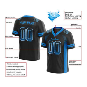 custom authentic drift fashion football jersey light blue-black mesh