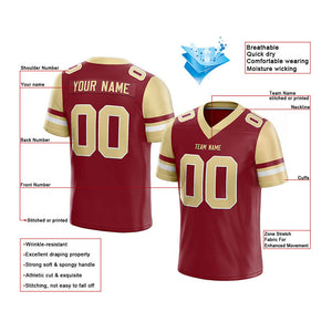 customized  authentic football jersey burgundy-gold mesh