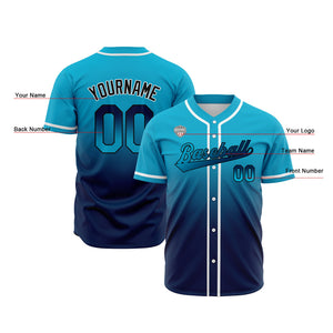 Camisetas de béisbol personalizadas con degradado nombre número y logotipo