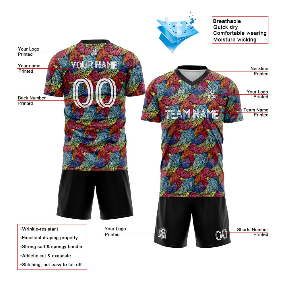 custom soccer uniform jersey kids adults personalized set jersey shirt black