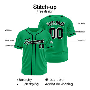 Camiseta de béisbol personalizada con diseño bordado & estilo hip hop & color verde y negro