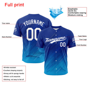 Camiseta de béisbol azul marino con dise?o personalizado estampado completo