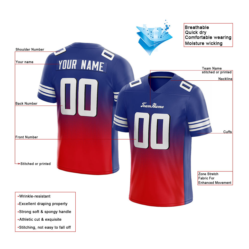custom authentic gradient fashion football jersey gold-purple-white mesh