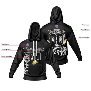 Sudadera con capucha degradada personalizada para hombre-mujer-niña o niño Imprime tu logotipo-nombre y número