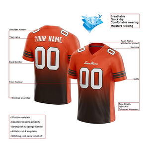 custom authentic gradient fashion football jersey orange-brown-white