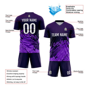 Uniforme de fútbol personalizado & camiseta para niños y adultos & conjunto personalizado & camiseta morada