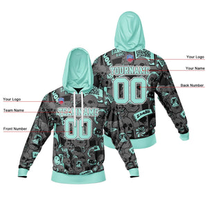 Sudadera con capucha degradada personalizada para hombre-mujer-niña o niño Imprime tu logotipo-nombre y número
