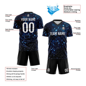 Conjunto personalizado de uniforme de fútbol para niños y adultos: camiseta con estampado de cielo estrellado