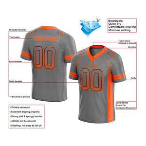custom authentic drift fashion football jersey gray-orange mesh