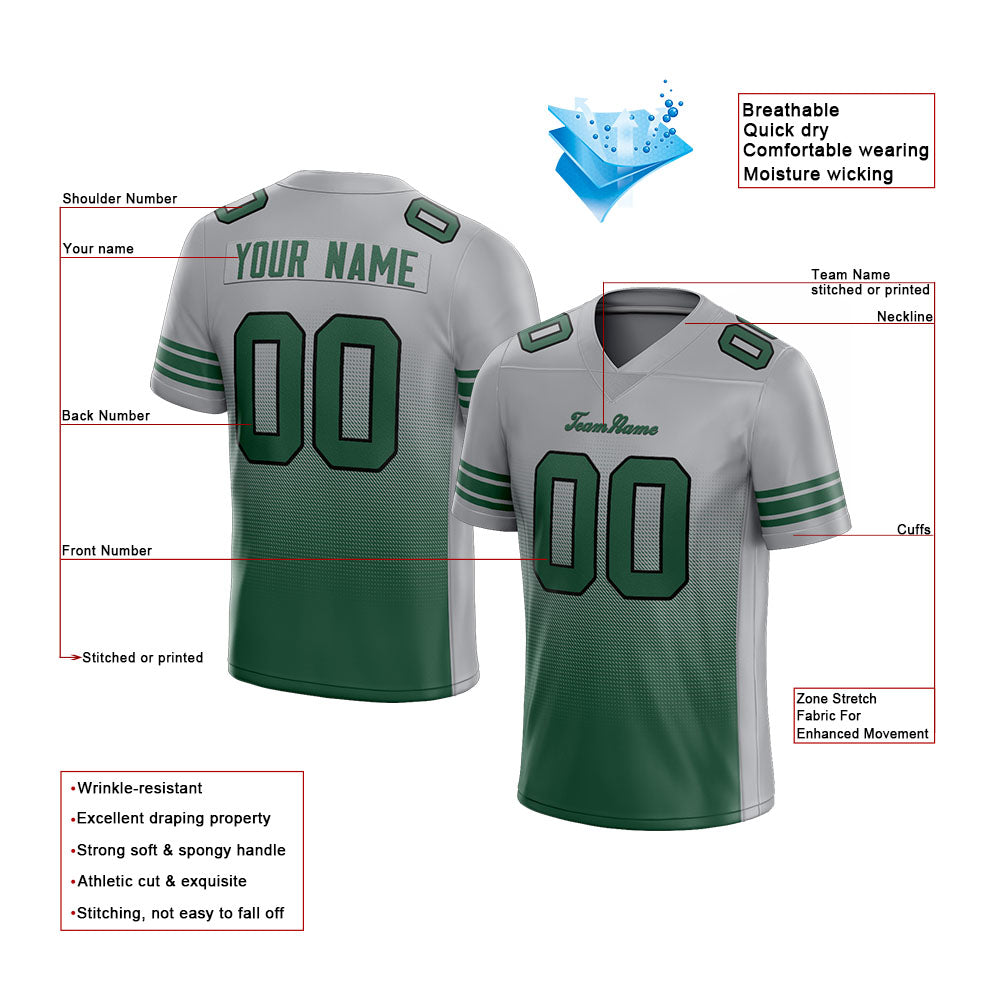custom authentic gradient fashion football jersey black-gray