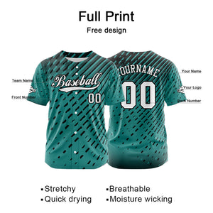 Camiseta de béisbol personalizada color turquesa con botones para hombre mujer adulto y joven Estampado de nombre número y logotipo