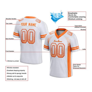 team custom authentic drift fashion football jersey white-orange mesh