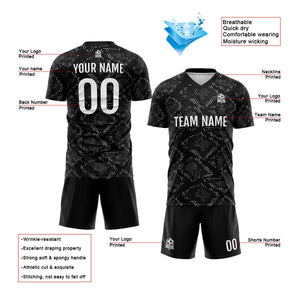 Conjunto personalizado de camiseta negra de uniforme para niños y adultos