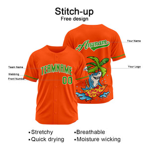 Uniformes de béisbol personalizados Surfing Shark-Naranja de alta calidad para adultos y niños & optimizados para el rendimiento