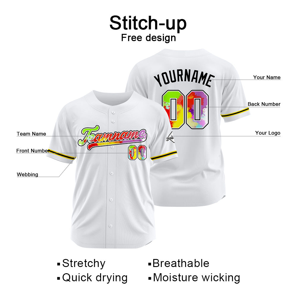 Camiseta de béisbol blanca personalizada con diseño bordado Camisetas de béisbol de hip hop personalizadas