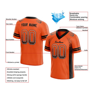 custom authentic drift fashion football jersey orange-black mesh