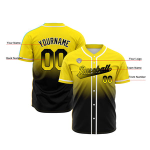 Camisetas de béisbol personalizadas con degradado nombre número y logotipo
