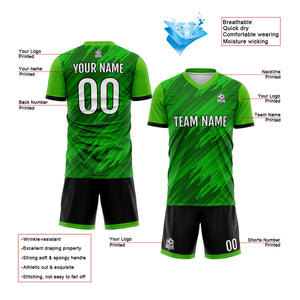Conjunto personalizado de camiseta y jersey verde para niños y adultos