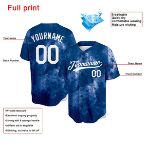 custom full print design authentic tie-dyed baseball jersey
