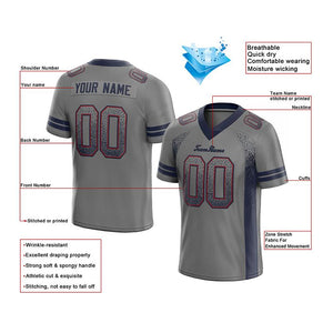 custom authentic drift fashion football jersey gray-navy mesh