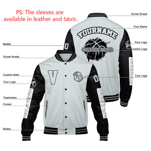 Chaquetas universitarias personalizadas en gris y negro para hombres & mujeres y jóvenes & Chaquetas Letterman personalizadas