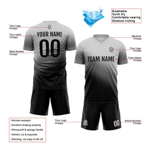 Uniforme de fútbol personalizado para niños y adultos & conjunto personalizado en negro y gris