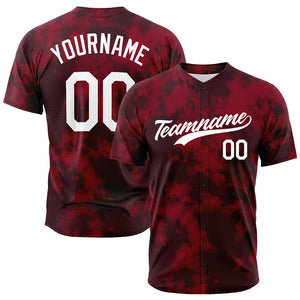 Dise?o personalizado de camiseta de béisbol con estampado integral y efecto tie-dye floculento
