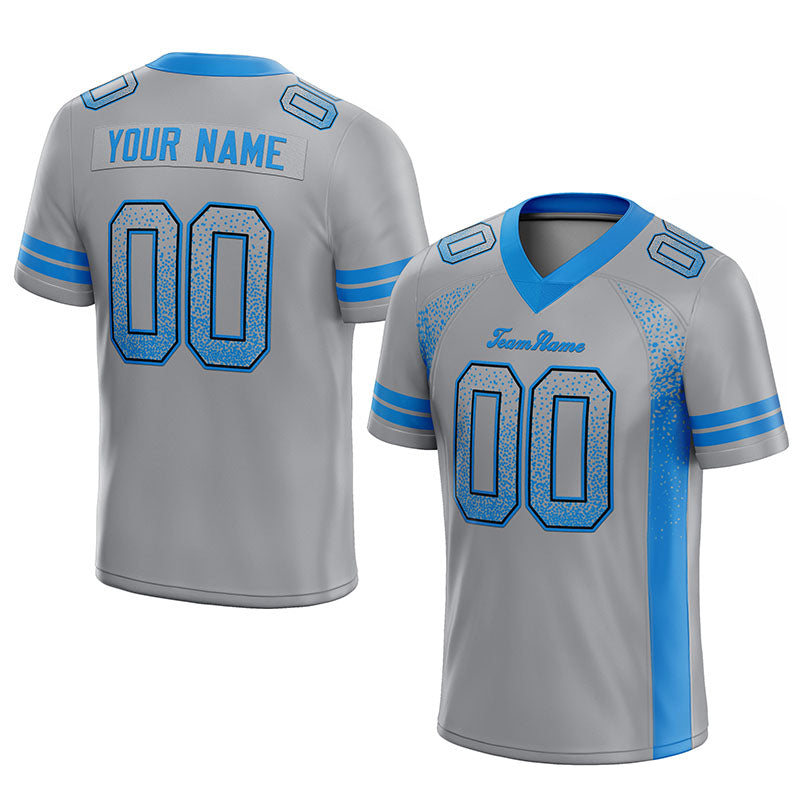 team custom authentic drift fashion football jersey blue-black mesh