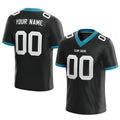 custom authentic football jersey black-white-teal mesh