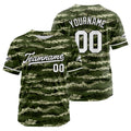 Camiseta de béisbol con dise?o personalizado de camuflaje con estampado completo