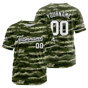 Camiseta de béisbol con dise?o personalizado de camuflaje con estampado completo