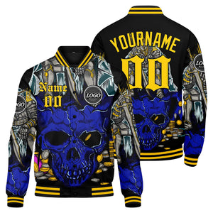 Chaqueta universitaria personalizada estilo Letterman para hombre y mujer-color amarillo real