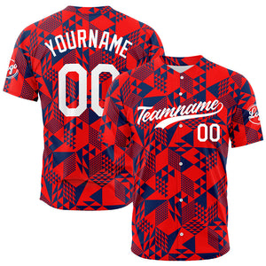 Camiseta de béisbol roja con dise?o personalizado estampado a todo color