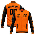 Chaqueta universitaria personalizada estilo Letterman para hombres-mujeres y jóvenes-color naranja y negro